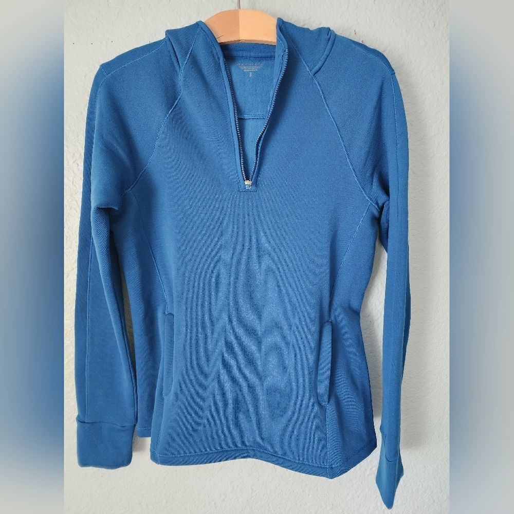 Athleta Blue Quarter-Zip Pullover Hoodie